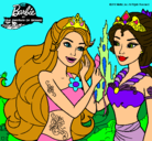 Dibujo Barbie se despiede de la reina sirena pintado por ceheginera