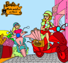 Dibujo Barbie y su amiga en moto pintado por Mirene