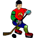 Dibujo Jugador de hockey sobre hielo pintado por hocky