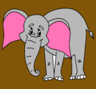 Dibujo Elefante feliz pintado por granola