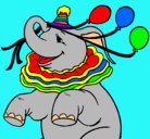 Dibujo Elefante con 3 globos pintado por JuaniKapo