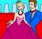 Dibujo Princesa y príncipe en el baile pintado por luzarlene