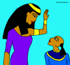 Dibujo Madre e hijo egipcios pintado por shakira