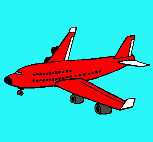 Dibujo Avión de pasajeros pintado por Camilita