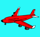 Dibujo Avión de pasajeros pintado por Camilita