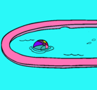 Dibujo Pelota en la piscina pintado por idanissoto