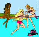 Dibujo Barbie y sus amigas pintado por anelis