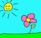 Dibujo Sol y flor 2 pintado por pachurra