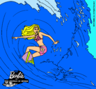 Dibujo Barbie practicando surf pintado por titi77