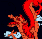 Dibujo Dragón japonés pintado por lareina132