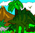 Dibujo Familia de Tuojiangosaurios pintado por dinosaurios