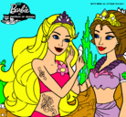 Dibujo Barbie se despiede de la reina sirena pintado por marinita10