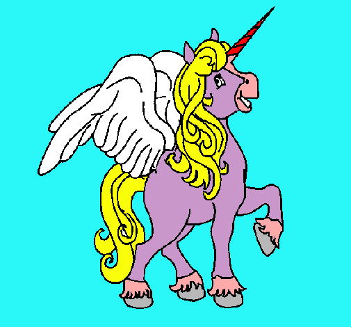 Dibujo Unicornio con alas pintado por lizbeth