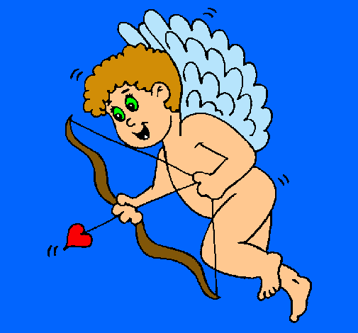 Cupido con grandes alas