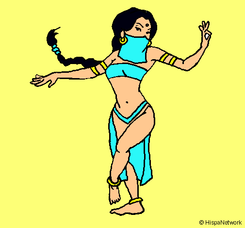 Dibujo Princesa mora bailando pintado por juanita22