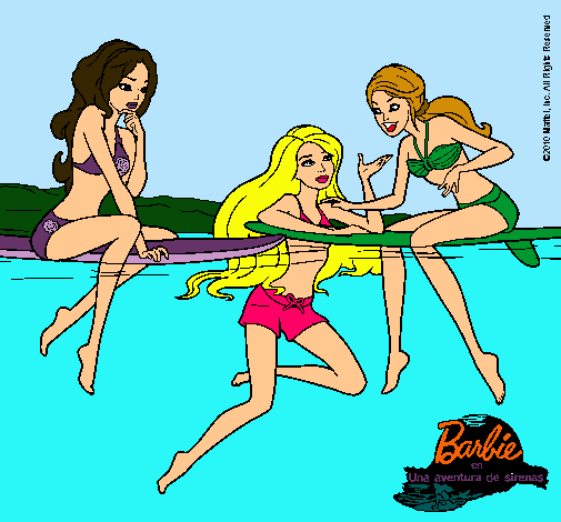 Dibujo Barbie y sus amigas pintado por daiana1