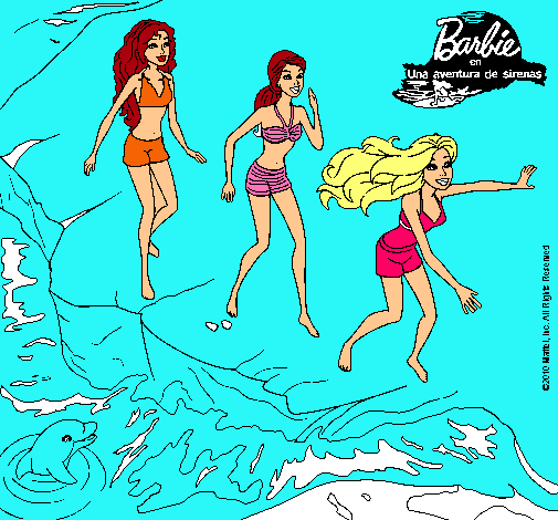 Barbie y sus amigas en la playa