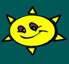 Dibujo Sol sonriente pintado por jijjijjj