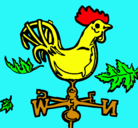 Dibujo Veletas y gallo pintado por kika