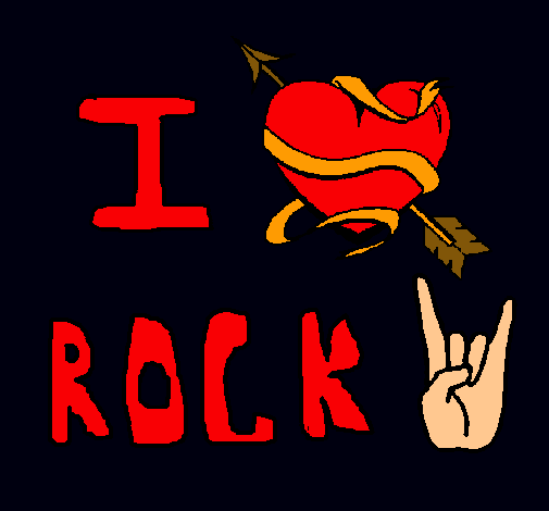 Dibujo I love rock pintado por Patripaki
