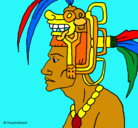 Dibujo Jefe de la tribu pintado por azteca