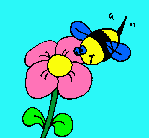 Abeja y flor