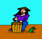 Dibujo Mujer tocando el bongó pintado por julifama