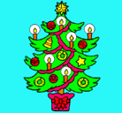 Dibujo Árbol de navidad con velas pintado por ximo