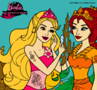 Dibujo Barbie se despiede de la reina sirena pintado por lucia_25