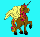 Dibujo Unicornio con alas pintado por Albiita