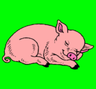 Dibujo Cerdo durmiendo pintado por JUAMBA