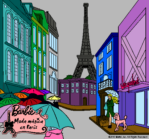 Dibujo Barbie en la Torre Eiffel pintado por daiana1
