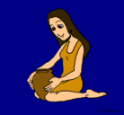 Dibujo Mujer y jarrón pintado por bruna