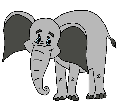Dibujo Elefante feliz pintado por yuny