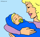 Dibujo Madre con su bebe II pintado por danis321