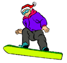 Dibujo Snowboard pintado por percy