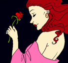 Dibujo Princesa con una rosa pintado por Savanovic