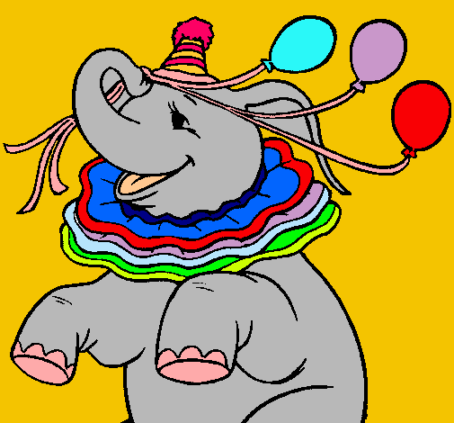 Elefante con 3 globos