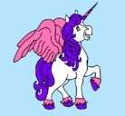 Dibujo Unicornio con alas pintado por Anto265