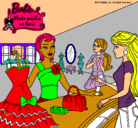 Dibujo Barbie en una tienda de ropa pintado por ana13