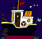 Dibujo Barco con ancla pintado por titanic