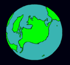 Dibujo Planeta Tierra pintado por tierra