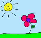 Dibujo Sol y flor 2 pintado por AYDANA