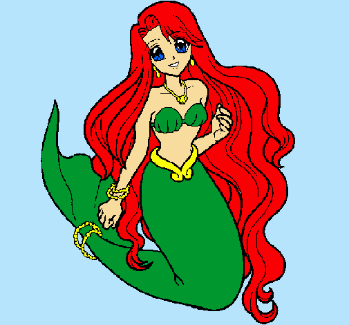 Dibujo Sirenita pintado por princessa9
