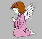 Dibujo Ángel orando pintado por bebo