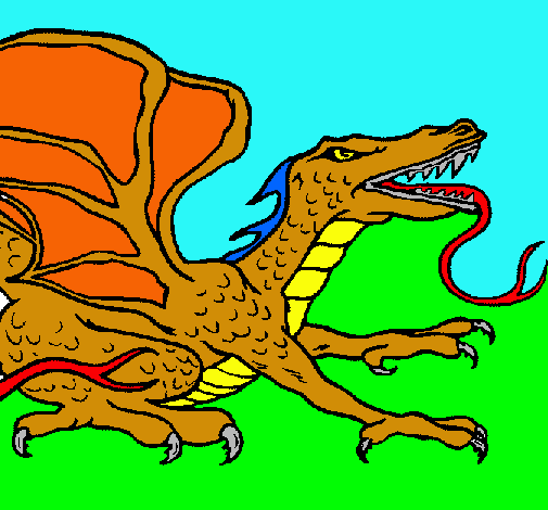 Dibujo Dragón réptil pintado por ALE2004