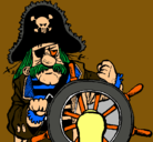 Dibujo Capitán pirata pintado por marinero