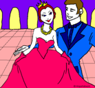 Dibujo Princesa y príncipe en el baile pintado por Adelita