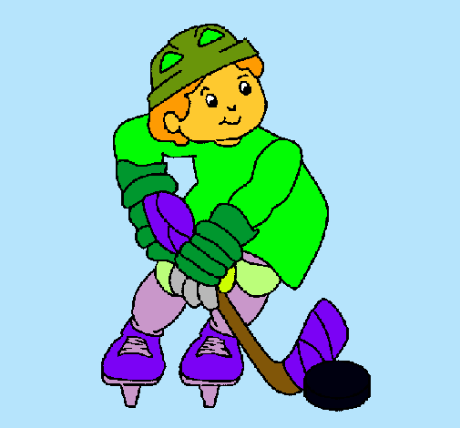 Niño jugando a hockey