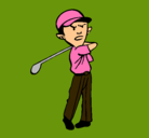 Dibujo Jugador de golf pintado por fighting